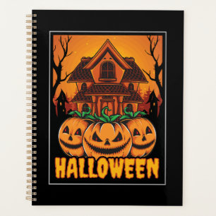 Halloween Haunted House Pumpkin Illustration Planner