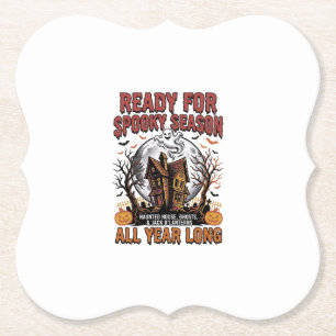 Halloween Haunted House Ready for Spooky Season Te Paper Coaster