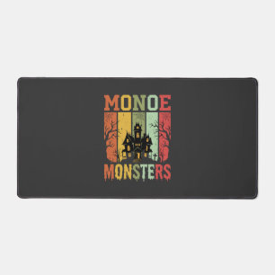 Halloween Haunted House Retro Monsters Desk Mat