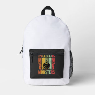 Halloween Haunted House Retro Monsters Printed Backpack