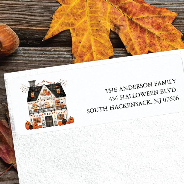 Halloween Haunted House Return Address Label (Creator Uploaded)