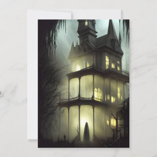 Halloween Haunted House Scary Holiday Card