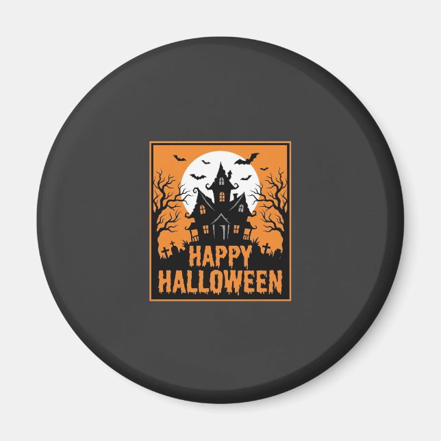 Halloween Haunted House Silhouette Vector Design_1 Magnet (Front)