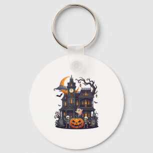 Halloween Haunted House Skeletons Pumpkin Ghost Cr Key Ring