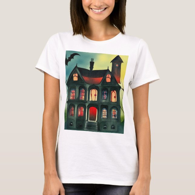 Halloween Haunted House T-Shirt (Front)