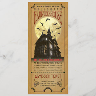Halloween Haunted House Ticket Invitation