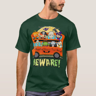 Halloween Haunted House Tour Bus Beware  T-Shirt