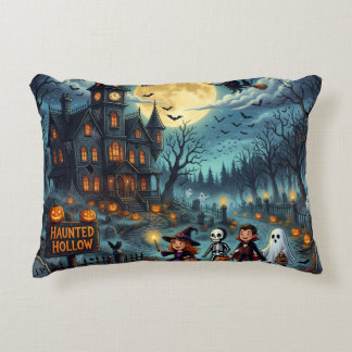 Halloween Haunted House Trick or TreatThrow Pillow
