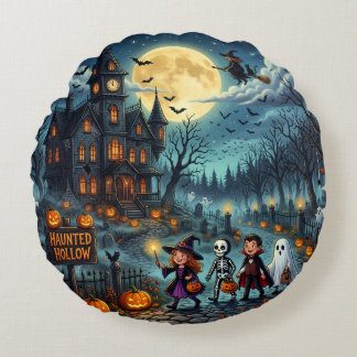 Halloween Haunted House Trick or TreatThrow Pillow