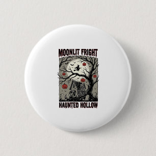 Halloween Haunted House Vintage Engraving Moon Shi 6 Cm Round Badge