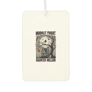 Halloween Haunted House Vintage Engraving Moon Shi Car Air Freshener