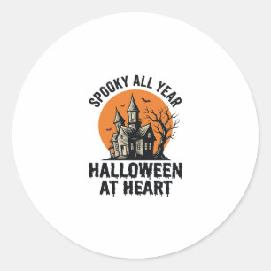Halloween Haunted House Vintage Engraving Shirt Ar Classic Round Sticker