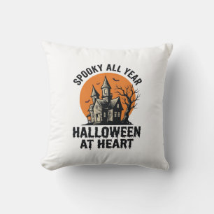 Halloween Haunted House Vintage Engraving Shirt Ar Cushion