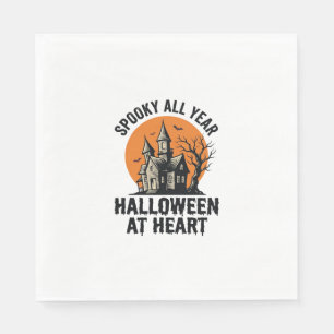 Halloween Haunted House Vintage Engraving Shirt Ar Napkin