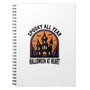 Halloween Haunted House Vintage Engraving Spooky A Notebook