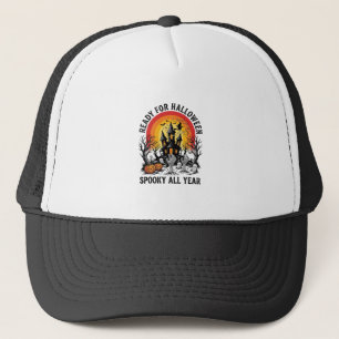 Halloween Haunted House Vintage Scary Ready Shirt_ Trucker Hat