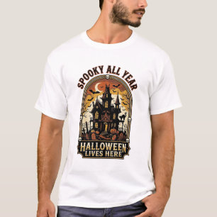 Halloween Haunted House Vintage Spooky All Year_1 T-Shirt