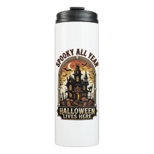 Halloween Haunted House Vintage Spooky All Year_1 Thermal Tumbler