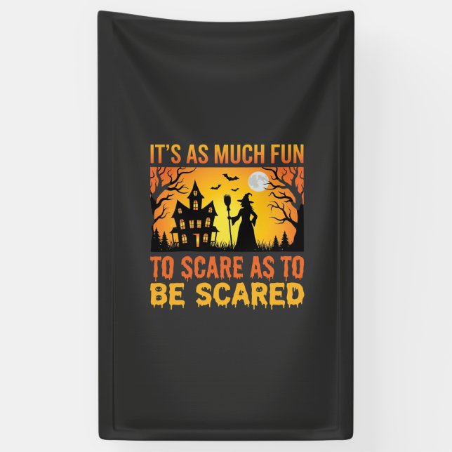 Halloween Haunted House Witch Scare Quote Banner (Vertical)