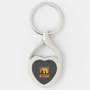 Halloween Haunted House Witch Scare Quote Key Ring