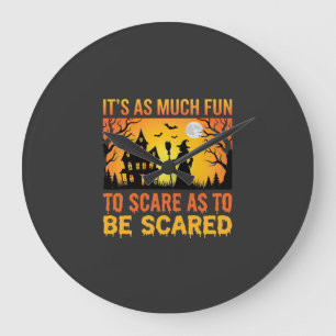 Halloween Haunted House Witch Scare Quote Large Clock
