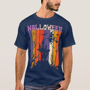 Halloween Haunted House Witch Vintage T-Shirt