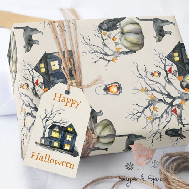 Halloween Haunted House Wrapping Paper (Creator Uploaded)