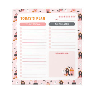 Halloween Haunted Houses Daily To Do List Planner Notepad
