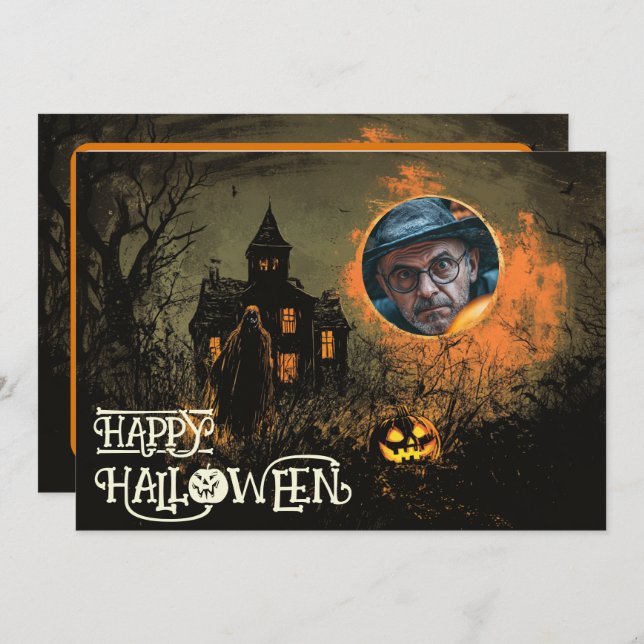 Halloween Haunted Manor of Mischief Invitation (Front/Back)