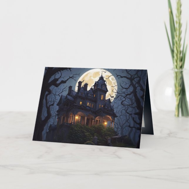 Halloween Haunted Mansion Holiday Card (Front)