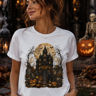 Halloween Haunted Mansion House Tri-Blend Shirt