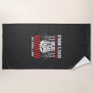 Halloween Haunted Mirror Devils World Graphic Beach Towel