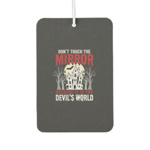 Halloween Haunted Mirror Devils World Graphic Car Air Freshener