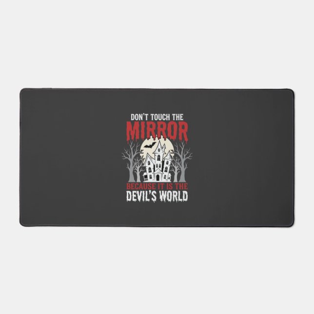 Halloween Haunted Mirror Devils World Graphic Desk Mat (Front)