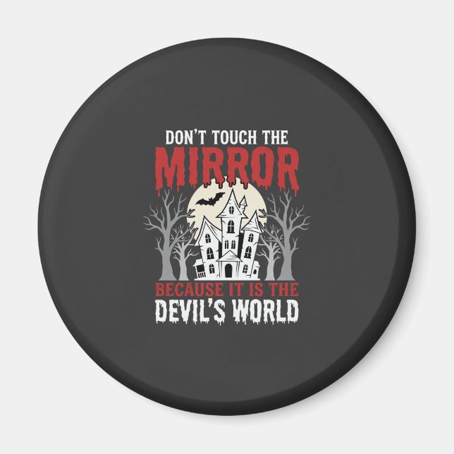 Halloween Haunted Mirror Devils World Graphic Magnet (Front)