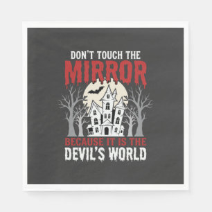 Halloween Haunted Mirror Devils World Graphic Napkin