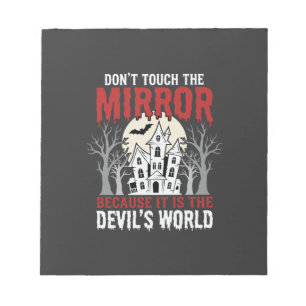 Halloween Haunted Mirror Devils World Graphic Notepad