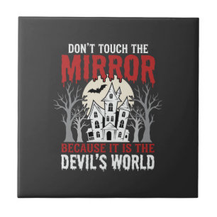 Halloween Haunted Mirror Devils World Graphic Tile