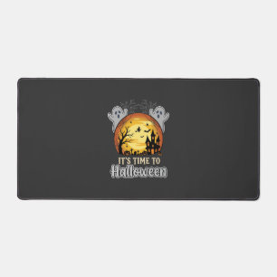 Halloween Haunted Moon Ghosts and Graveyard Vector Desk Mat