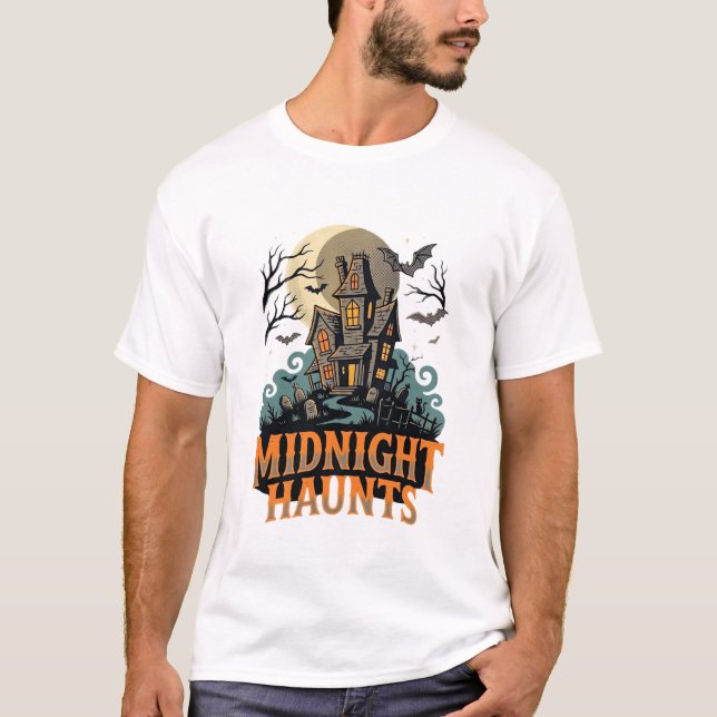 Halloween Haunted Moon Night T-Shirt (Front)