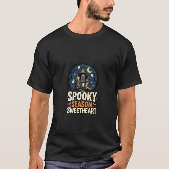 Halloween Haunted Moon Romance (2) T-Shirt (Front)