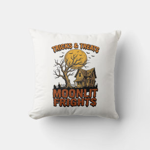 Halloween Haunted Moon Vintage Tree Night Shirt_1 Cushion