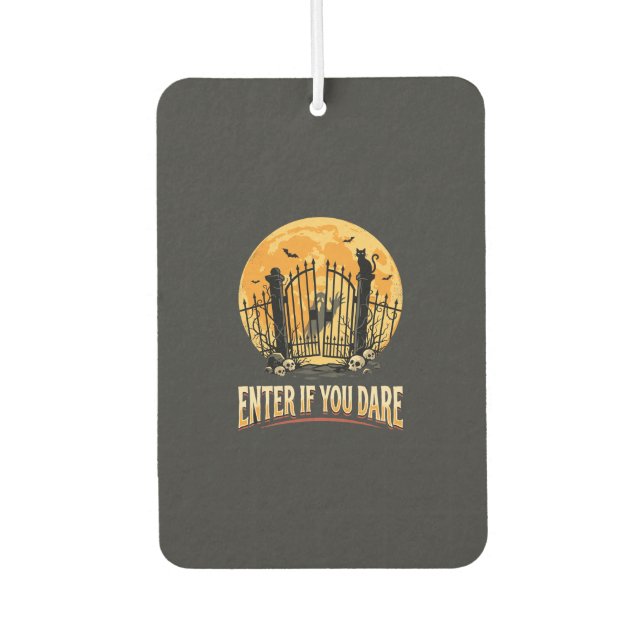 Halloween Haunted Moon Warning Car Air Freshener (Front)
