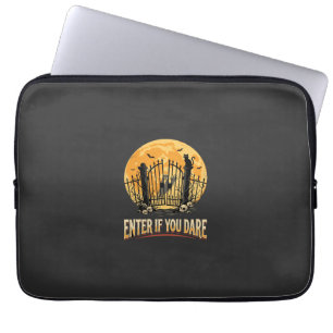 Halloween Haunted Moon Warning Laptop Sleeve