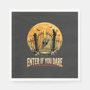 Halloween Haunted Moon Warning Napkin