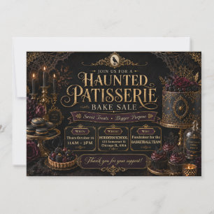 Halloween Haunted Patisserie Bake Sale Invitation