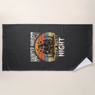 Halloween Haunted Pumpkin Night Beach Towel