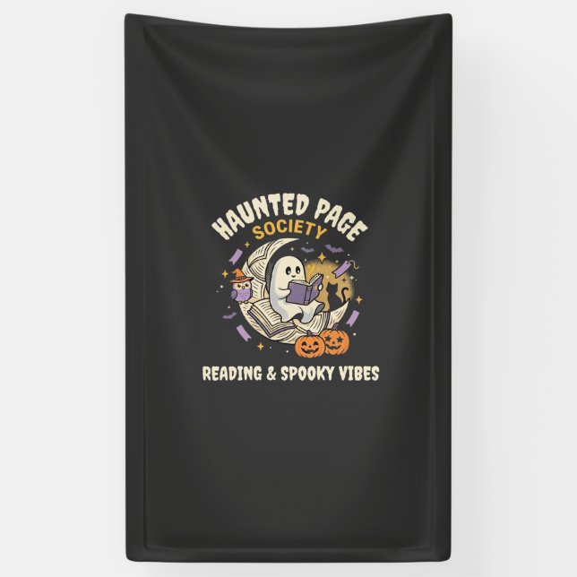 Halloween Haunted Reading Night Banner (Vertical)