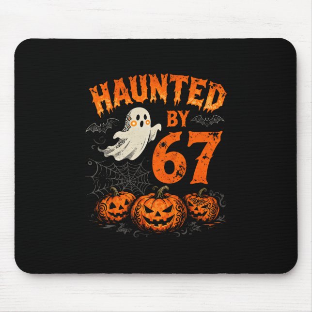 Halloween Haunted Six Seven Number Gen Alpha Slang Mouse Pad (Front)