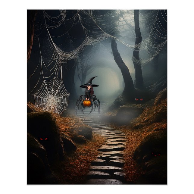 Halloween Haunted Spider Sorcerer Poster (Front)